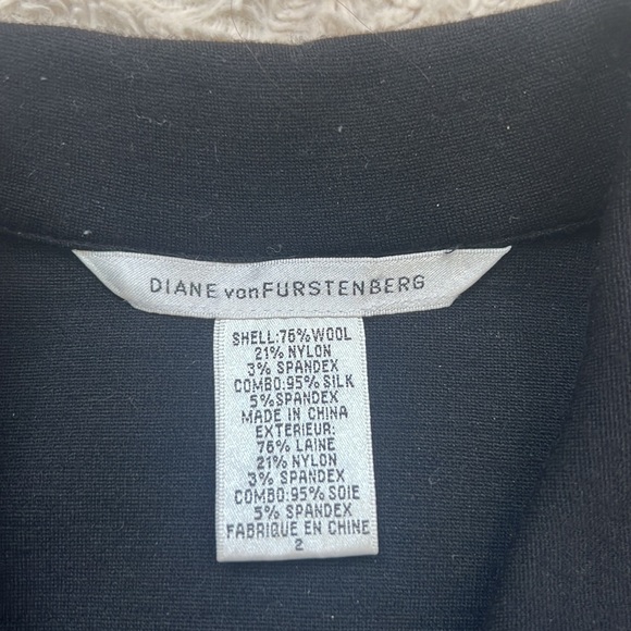 DIANE von FURSTENBERG Wool blend Bund Dress with pockets in black Size 2 - Picture 11 of 16